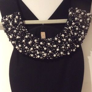 Bailey 44 tight beaded collar cocktail dress